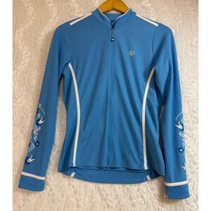Pearl iZumi Blue Long Sleeve Full Zip Athletic Triathlon Cycling Jacket Women M